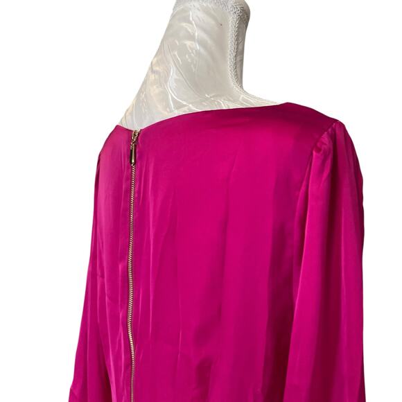NWT Retro Cache Fushia Pink Split Sleeve Shift Knee Length Glam Dress Size 12 - Picture 13 of 15